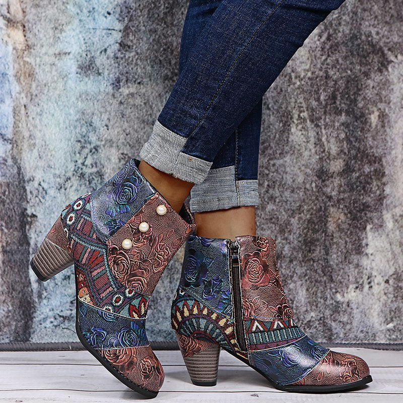 National Style Patchwork Martin Boots