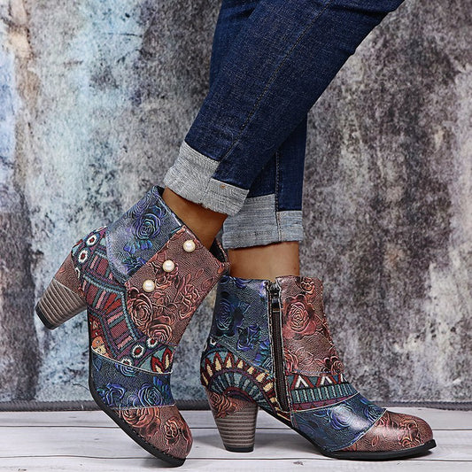 National Style Patchwork Martin Boots