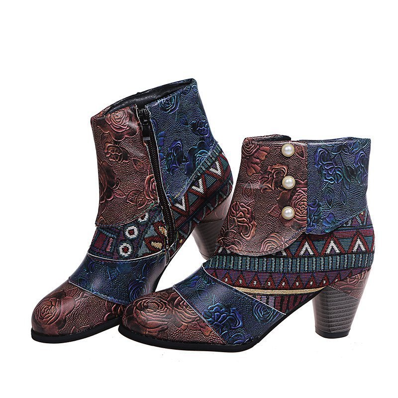 National Style Patchwork Martin Boots
