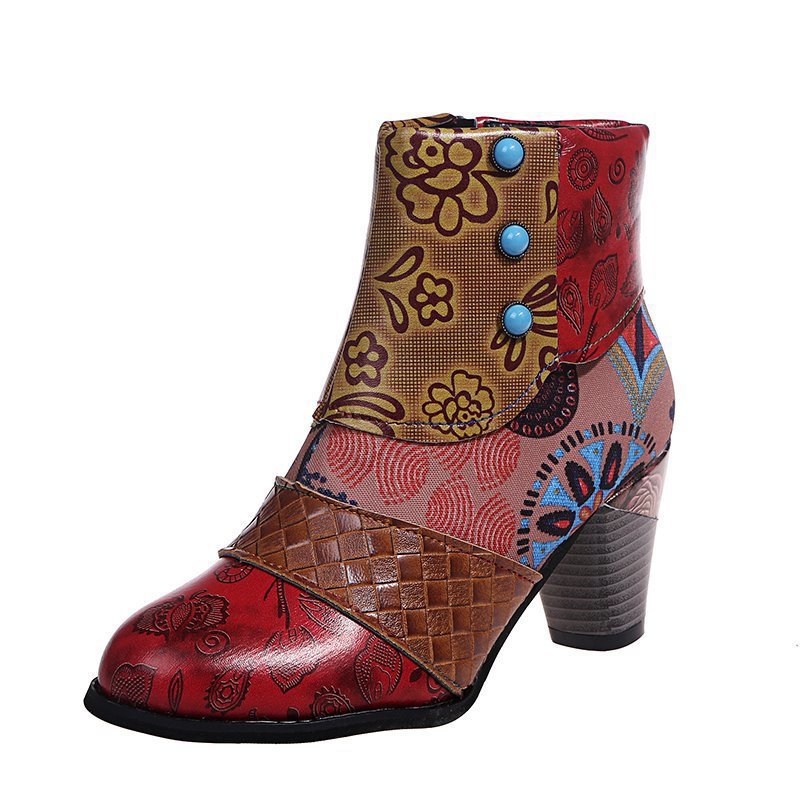 National Style Patchwork Martin Boots
