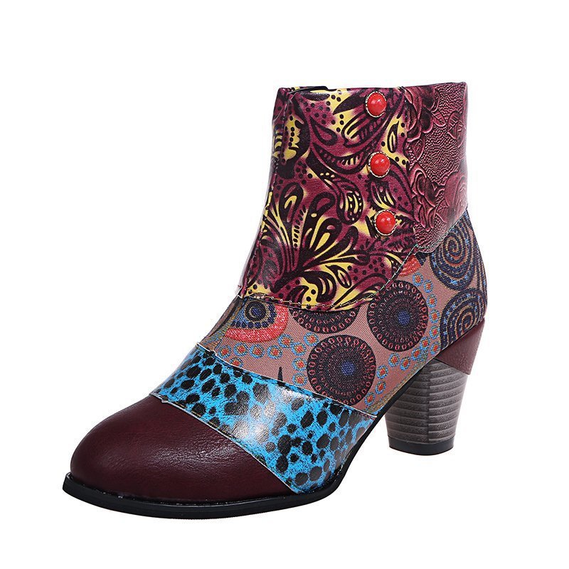 National Style Patchwork Martin Boots