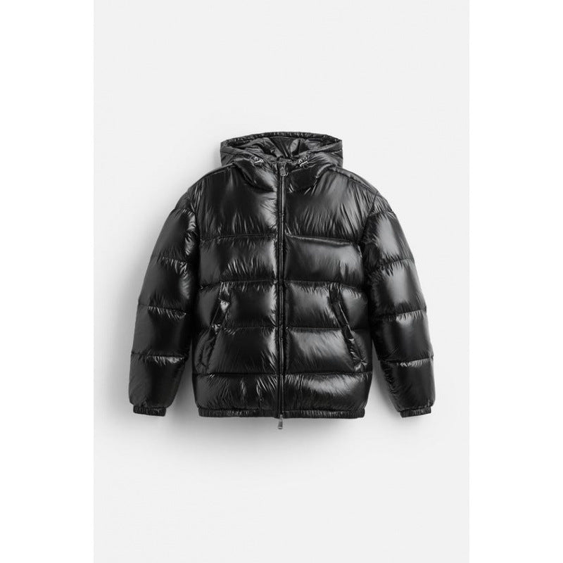 Quilted Hooded Jacket with 3D Pattern