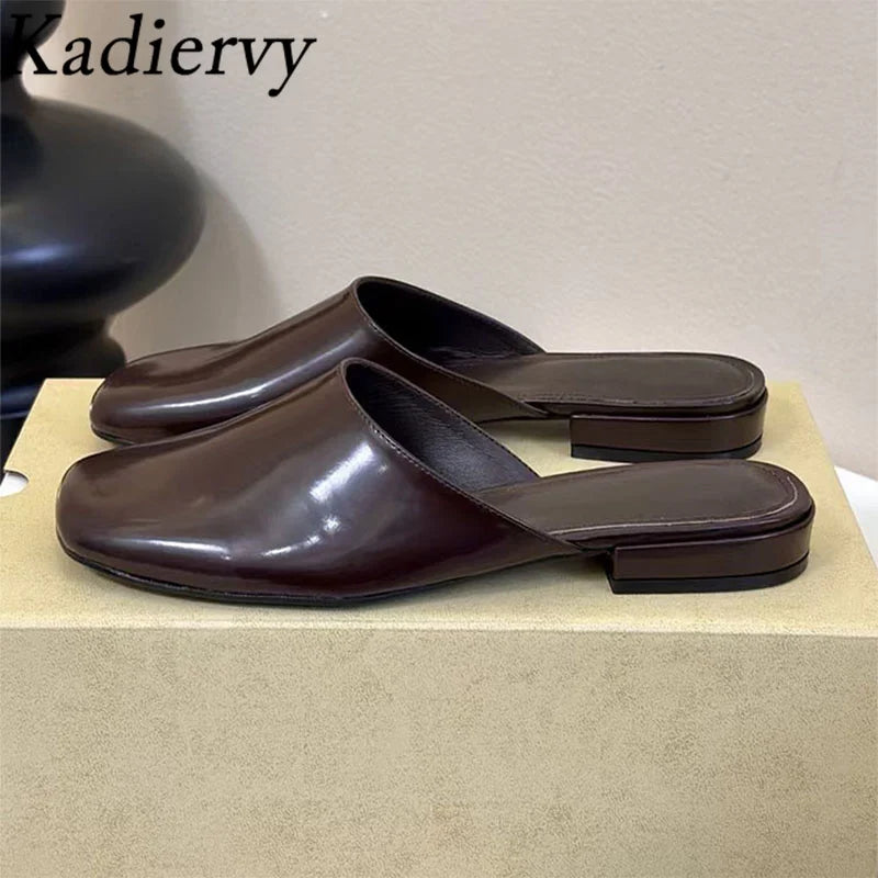 Kadiervy Leather Flat Slides