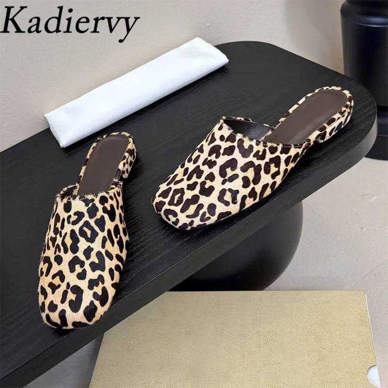 Kadiervy Leather Flat Slides