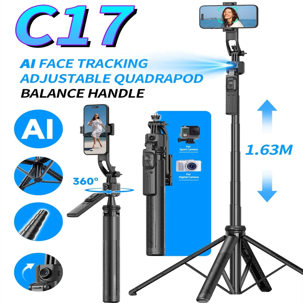 C17 Monopod 360° Auto-Rotation AI Tracking Tripod