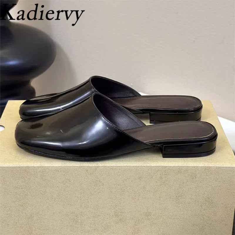 Kadiervy Leather Flat Slides