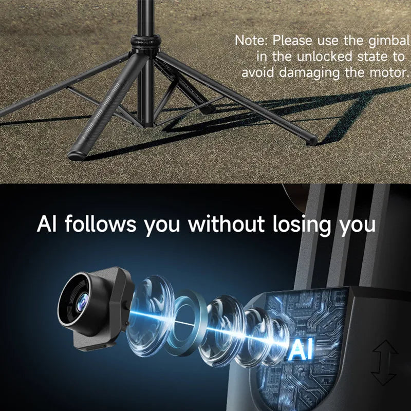 C17 Monopod 360° Auto-Rotation AI Tracking Tripod