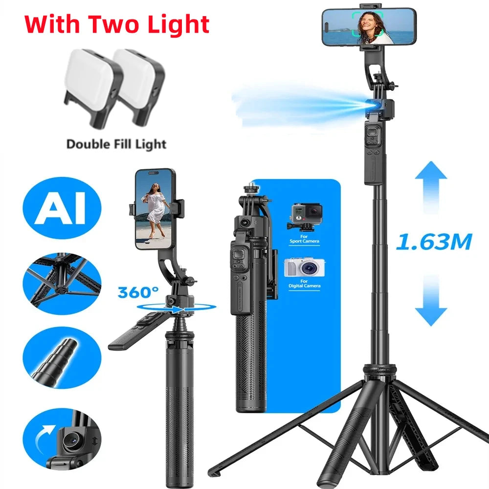 C17 Monopod 360° Auto-Rotation AI Tracking Tripod