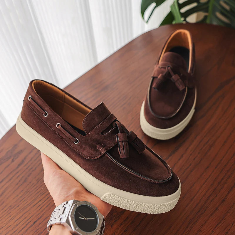 Suede Leather Handmade Loafers