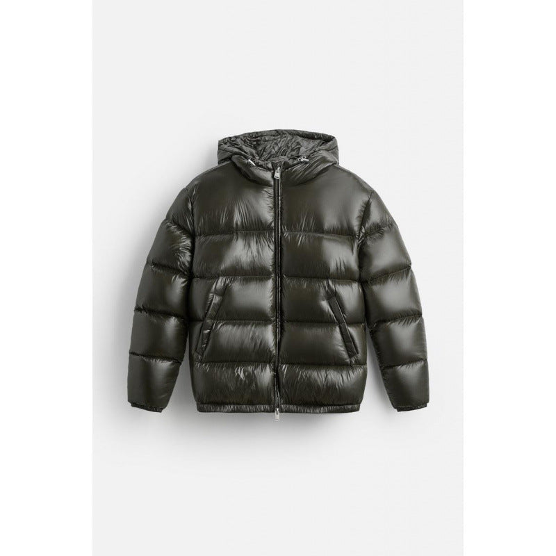 Quilted Hooded Jacket with 3D Pattern