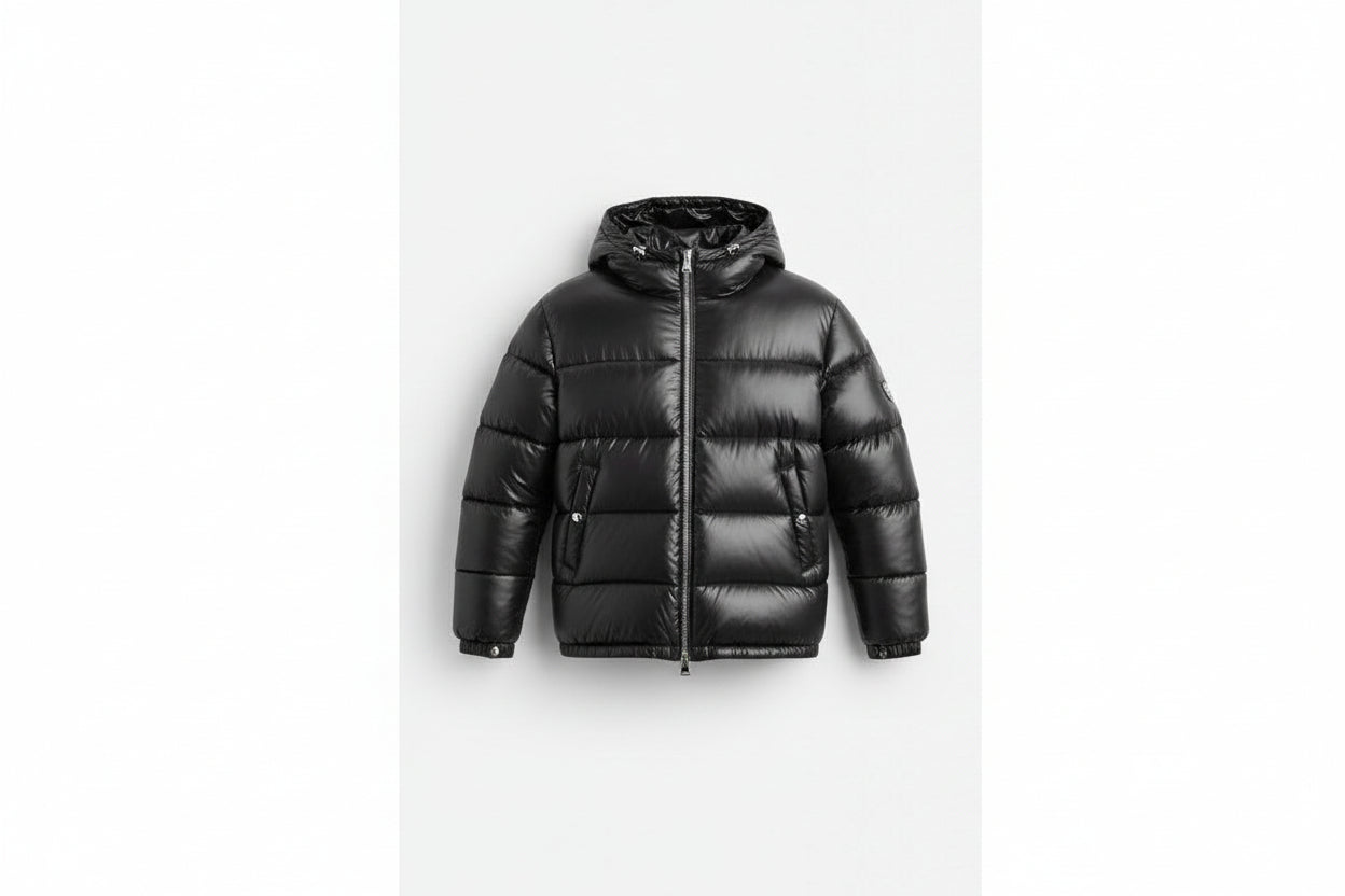 Quilted Hooded Jacket with 3D Pattern